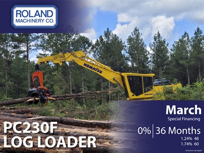 PC230F Log Loader Financing March 2026