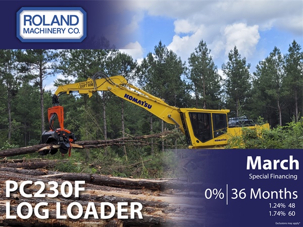 PC230F Log Loader Financing March 2026