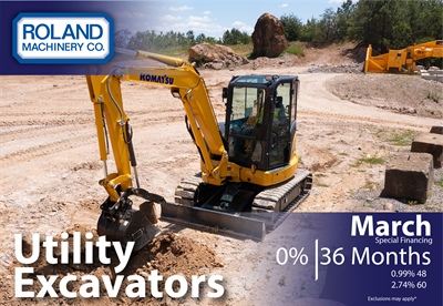 Utility Excavators Financing March 2026